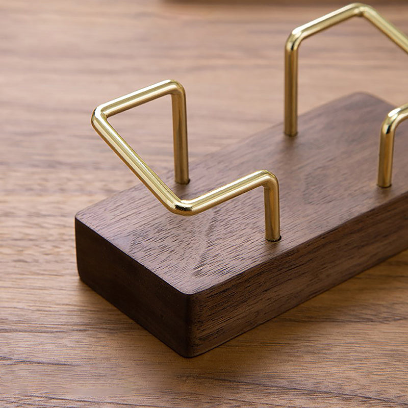 Wood & Metal Business Card Holder